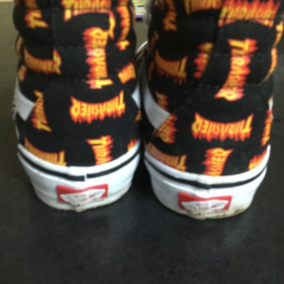 Vans Men's size 8 color black with flame colors excellent used condition high - Picture 7 of 8